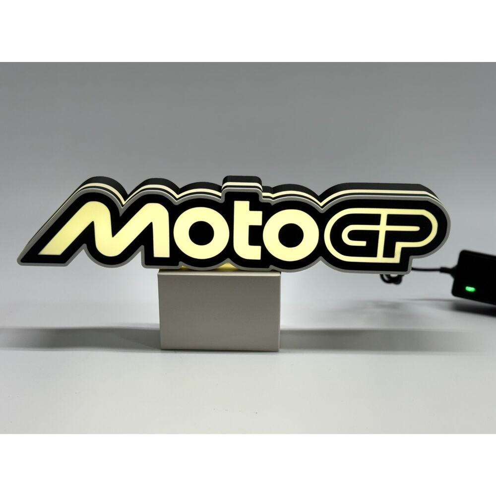 MotoGP LED 3D Lightbox Sign 11" Garage Man Cave Motorcycle Racing USB USA Made - Picture 4 of 9